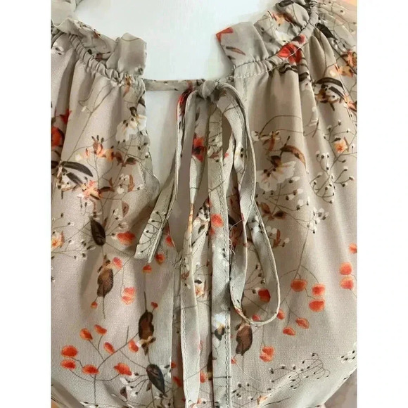 ALLEGRA K ruffled floral layered tiered chiffon smocked waist dress size xs - Picture 6 of 12